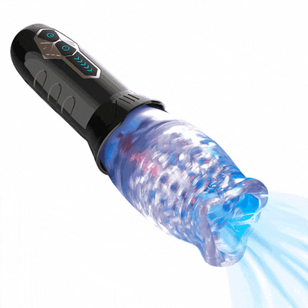 The Male Rose Rechargeable Rotating Masturbator - Black/Clear