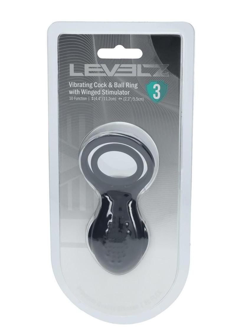 Levelz Vibrating Cock & Ball Ring with Winged Clit Stimulator