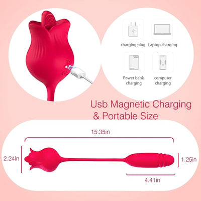 Wild Rose Lick & Thrust Vibrator - ticklekitty.com Wild Rose Lick & Thrust Vibrator - ticklekitty.com