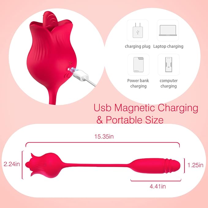 Wild Rose Lick & Thrust Vibrator - ticklekitty.com Wild Rose Lick & Thrust Vibrator - ticklekitty.com