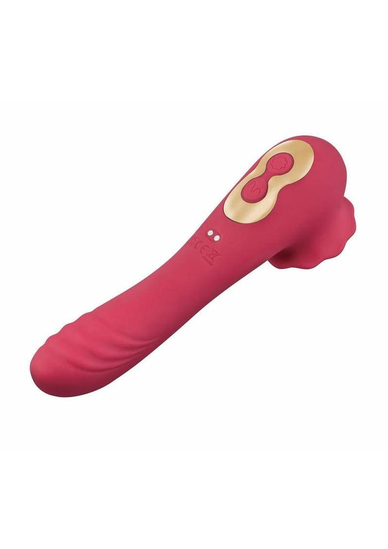Secret Kisses Rosegasm Quake Rechargeable Silicone Dual Vibe - Red