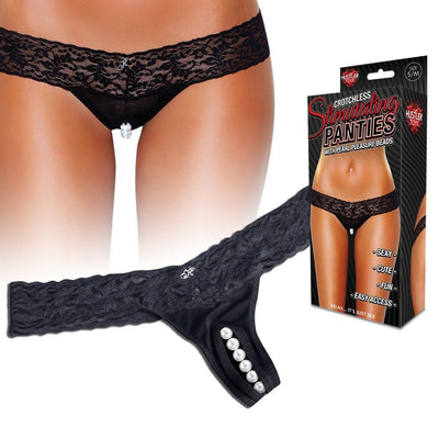 Stimulating Lace Panties with Pearl Pleasure Beads